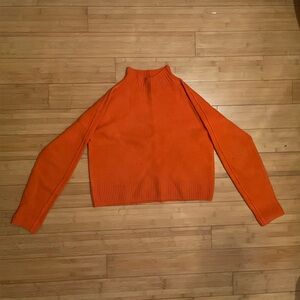 Everlane Orange Merino Wool Mockneck Sweater